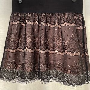 Xhilaration Black and Pink Lace Mini Skirt